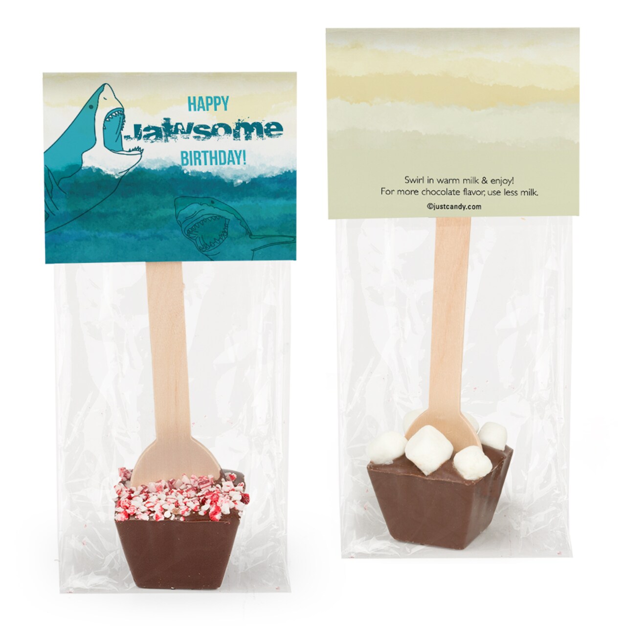 Birthday Hot Chocolate Spoons Chocolate Party Favor Gift Shark